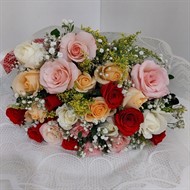 Bouquet 24 rosas coloridas 